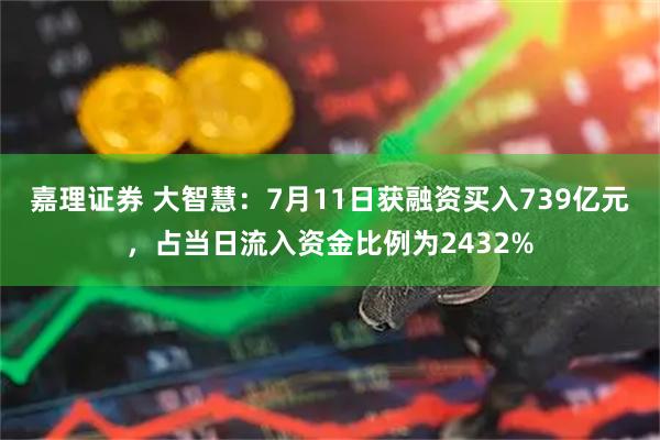 嘉理证券 大智慧：7月11日获融资买入739亿元，占当日流入资金比例为2432%